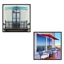 Nature Spring 20 lb. Half Round Patio Umbrella Base - Black