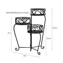 Nature Spring 3-Tier Plant Stand - Black