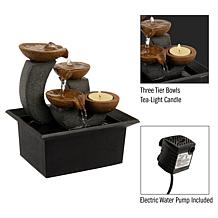 Nature Spring 3 Tier Tabletop Water Fountain - Black & Brown