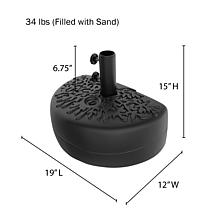 Nature Spring 34 lb. Half Moon Patio Umbrella Base - Black