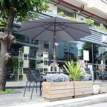 Nature Spring 9' Patio Auto Tilt Umbrella - Gray