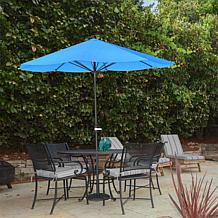 Nature Spring 9' Patio Umbrella with Easy Crank - Lake Blue