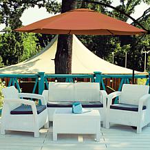 Nature Spring Cantilever Easy Crank Hanging Outdoor Shade - Orange