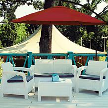 Nature Spring Cantilever Easy Crank Hanging Outdoor Shade - Red