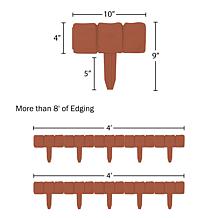 Nature Spring Garden Edging Stone-Look Border Plastic Lawn Stakes 10Pk