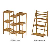 Nature Spring Ladder Plant Stand 4Tier Freestanding Storage Shelf- Tan