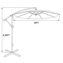 Nature Spring Offset Swivel Patio Umbrella - Beige