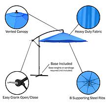 Nature Spring Offset Swivel Patio Umbrella - Blue