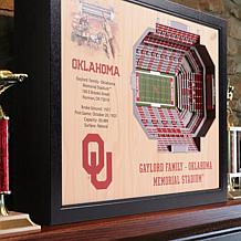 NCAA OK Sooners 3-D Wall Art - Gaylord Family OK Memorial Stadium 