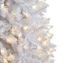 Nearly Natural 10’ Slim White  Christmas Tree with 800 Lights