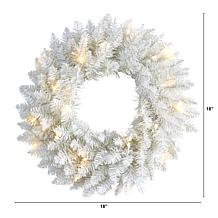Nearly Natural 18” Colorado Spruce  Christmas Wreath with 20 Lights