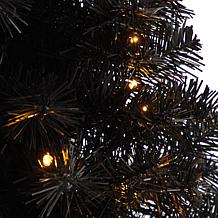 Nearly Natural 2’ Black  Christmas Tree with 35 LED Lights