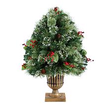 Nearly Natural 3 Ft. Holiday Pre-Lit Christmas Plant with 100 LED