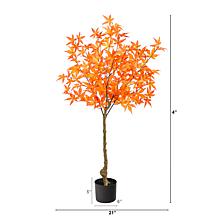 Nearly Natural 4' Autumn Maple Artificial Tree