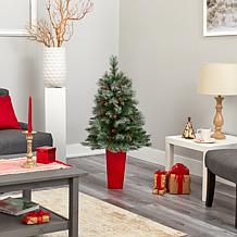 Nearly Natural 44 in. Snowed Mountain Pine Christmas Tree