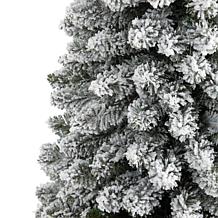 Nearly Natural 5 Ft. Flocked Pencil Artificial Christmas Tree