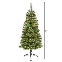 Nearly Natural 5 Ft. Mountain Pine Christmas Tree with 200 Lights