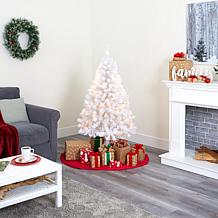 Nearly Natural 5' White Christmas Tree with 150 Clear LED Lights