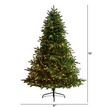 Nearly Natural 6’ Artificial Spruce Christmas Tree with 400 Lights