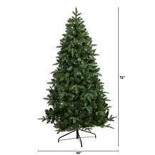 Nearly Natural 6’ Artificial Spruce Flat-Back Tree with 180 LED Lights