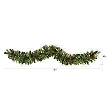 Nearly Natural 6' Christmas Garland with 50 Multicolored LED Lights