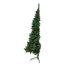 Nearly Natural 6’ Flat Back Mountain Pine  Christmas Tree