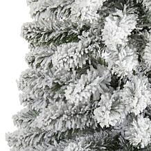 Nearly Natural 6 Ft. Flocked Pencil Artificial Christmas Tree