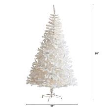 Nearly Natural 8' White Christmas Tree with 1500 Bendable Branches