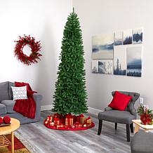Nearly Natural 9 Ft. Slim Pine Christmas Tree with 600 LED Lights