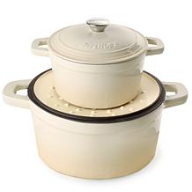 Neo Enameled Cast Iron 11" Round Dutch Oven 7qt, Meringue