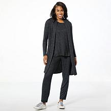 Nina Leonard 3-piece Shawl Cardigan Tank and Pant Set