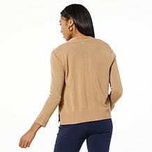 Nina Leonard 3/4-Sleeve Sweater Knit Bolero