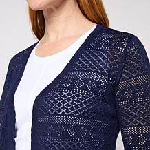 Nina Leonard 3/4 Sleeve Sweater Knit Bolero Top