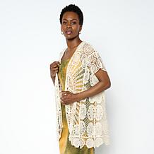 Nina Leonard Long Sleeve Ruffle Front Knit Cardigan | HSN