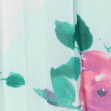 Nina Leonard Elastic Waist Pleated Printed Chiffon Culotte Pant