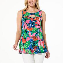 Nina Leonard Envelope Neckline Float Tank Top 