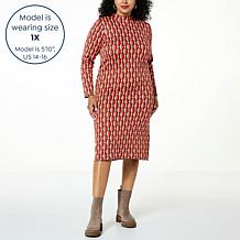 Nina Leonard Mock Neck Sheath Dress 