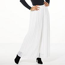 Nina Leonard Pleated Chiffon Palazzo Pant