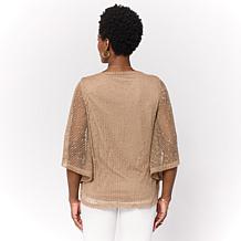 Nina Leonard Scoop Neck Dolman Sleeve Knit Top