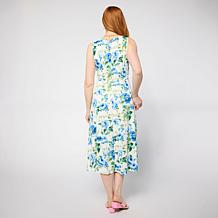 Nina Leonard Scoop-Neck Sleeveless Midi Dress