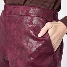 Nina Leonard Scuba Knit Narrow Leg Trouser Printed Pant