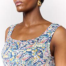 Nina Leonard Sleeveless Scoop-Neck A-Line Dress