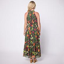 Nina Leonard Sleeveless Smocked Neck Midi Dress