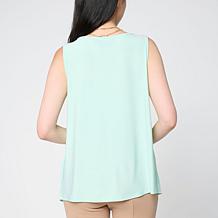 Nina Leonard Soutache Chiffon Sleeveless Top