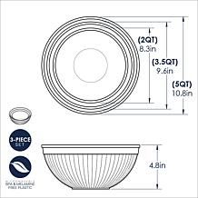 Nordic Ware 3-piece Prep and Serve Mixing Bowl Set