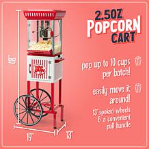 Nostalgia 2.5 oz. Kettle 48" Popcorn Cart in Red/White