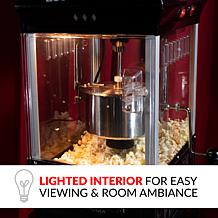 Nostalgia 2.5 oz. Popcorn Cart with 5 qt. Popcorn Bowl in Black