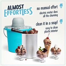 Nostalgia 4-Quart Electric Ice Cream Maker with Easy-Carry Handle