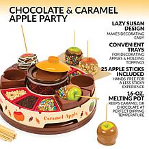 Nostalgia Lazy Susan Chocolate & Caramel Apple Party Fondue Set
