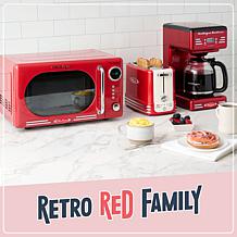 Nostalgia NRMO7RD6A 0.7 CuFt 700-Watt Countertop Microwave, Retro Red